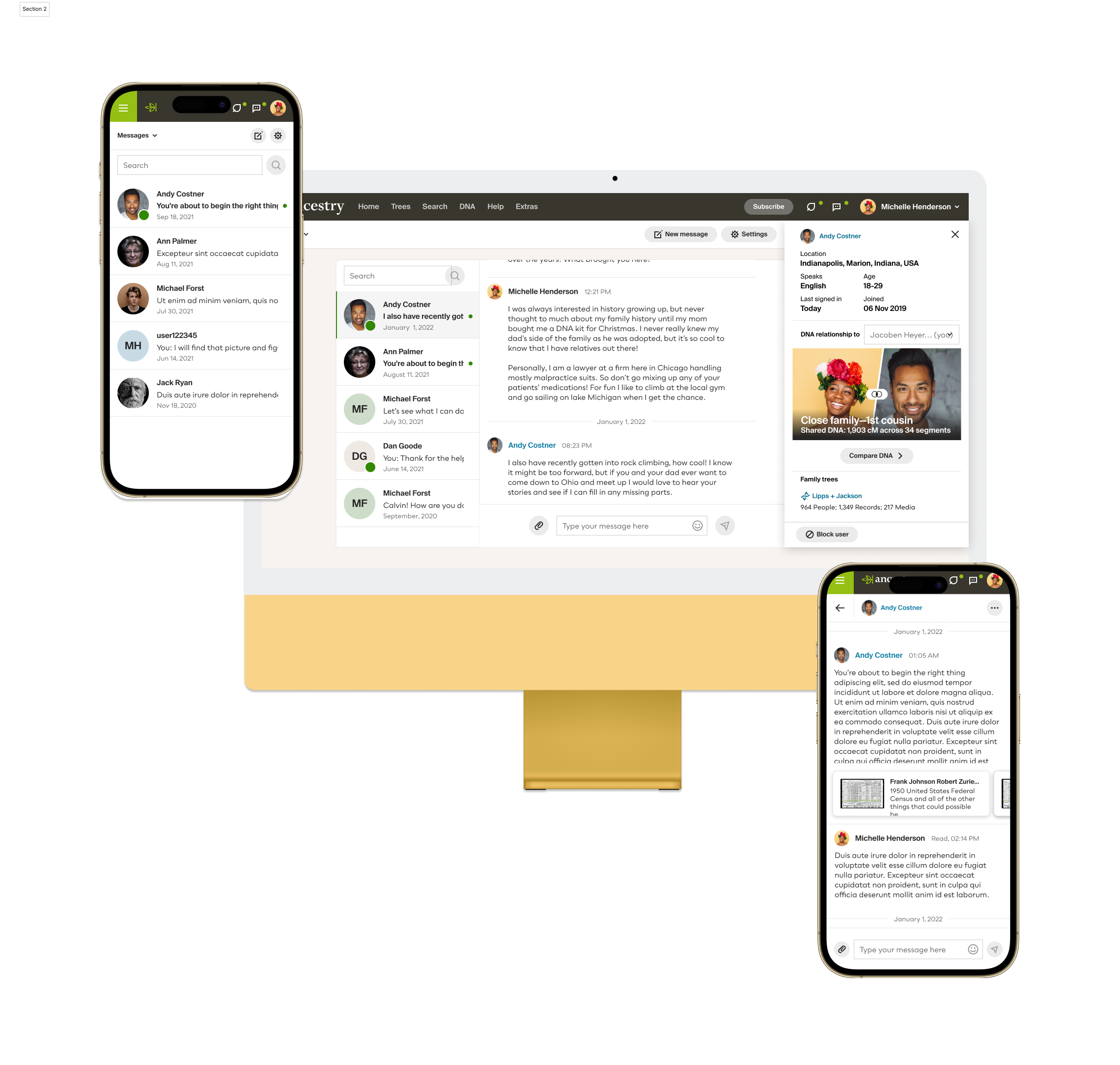 Ancestry Message Center